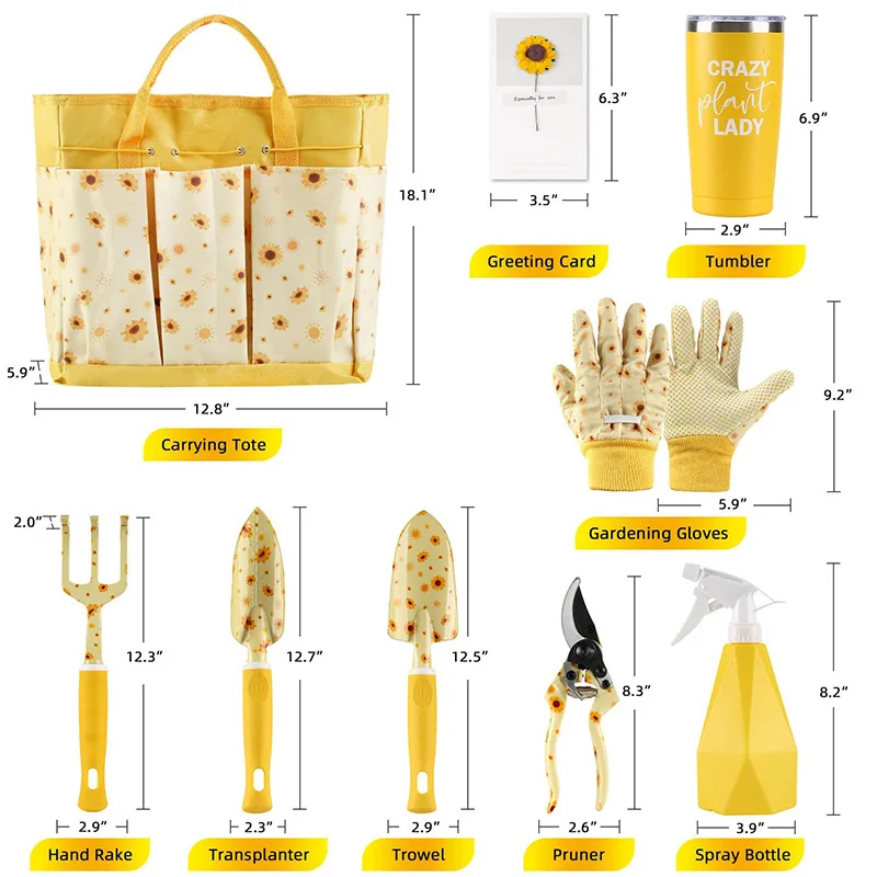 Gardening Tools Gift Set - Durable Garden Tool Set Ladies Cute