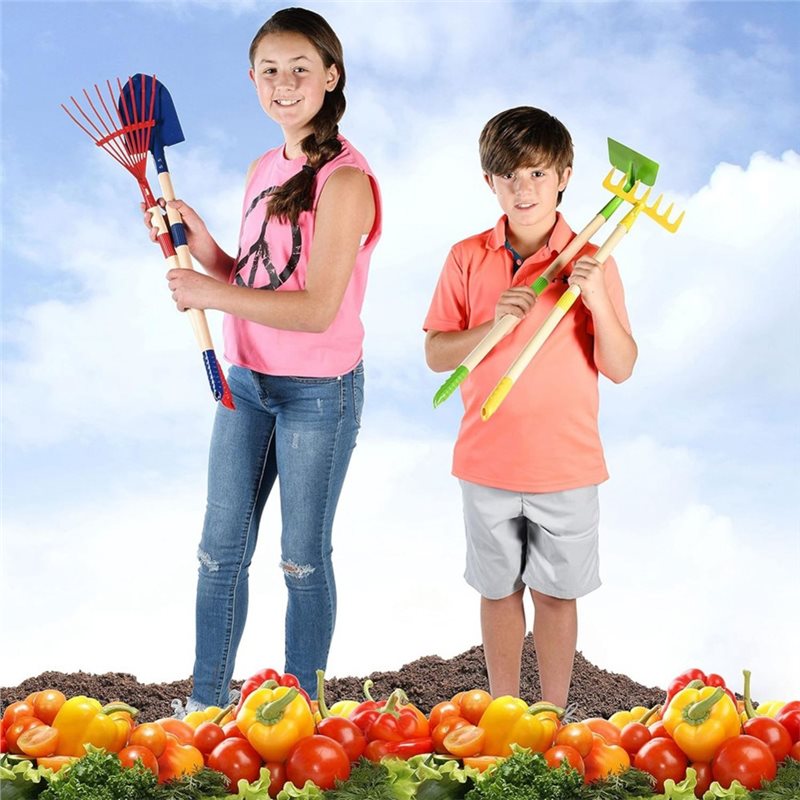 Gardening Tools For Kids - B05C-Garden Tool Set For Kids 4-Piece-Wooden-Leaf