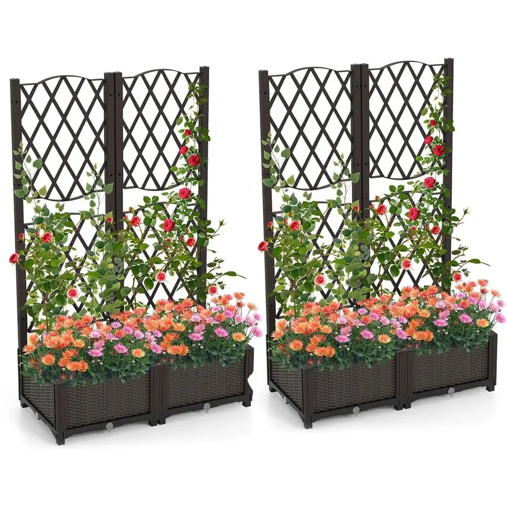 Raised Garden Beds with Trelli - Self-Watering Planter 评论和价格