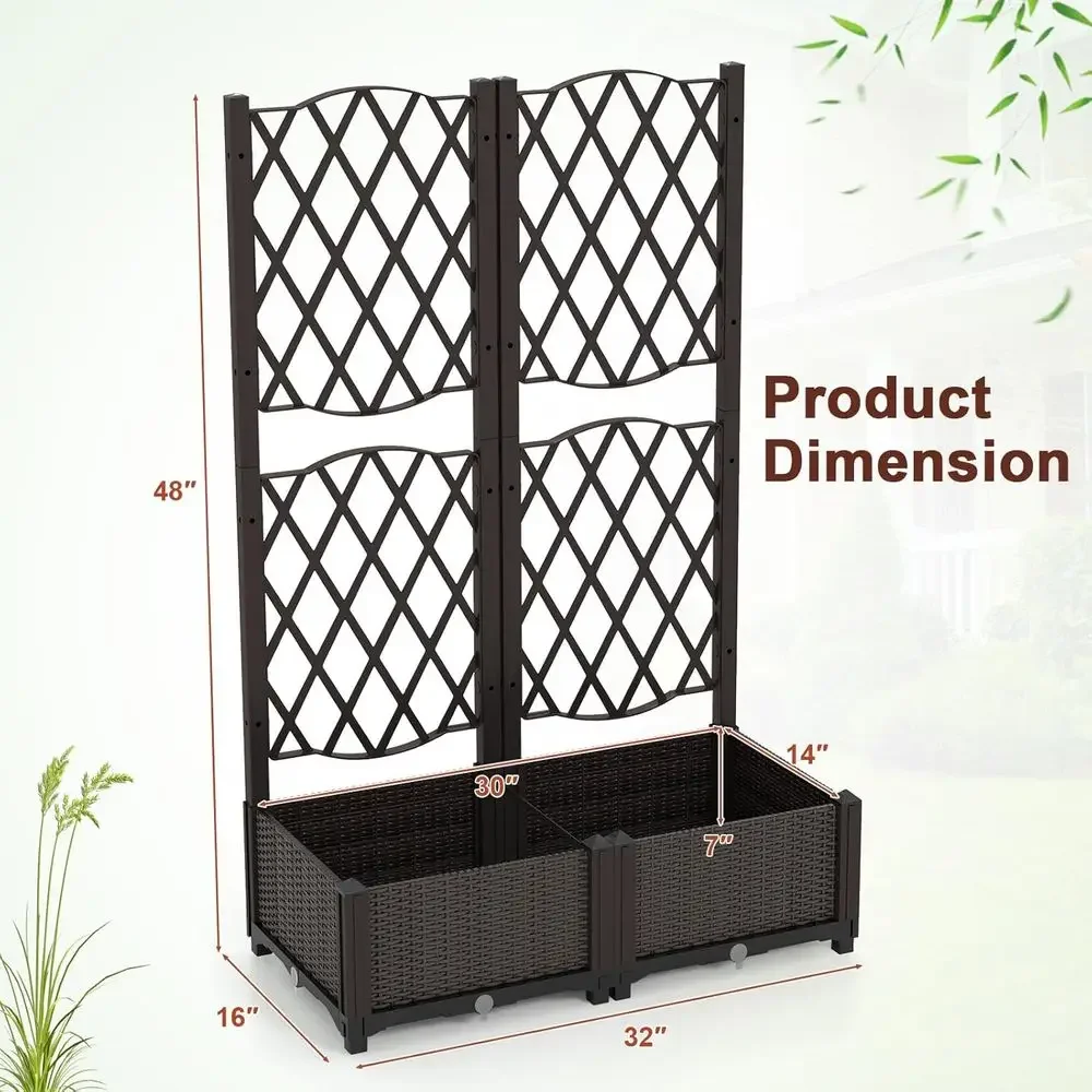 Raised Garden Beds with Trelli - Self-Watering Planter 评论和价格