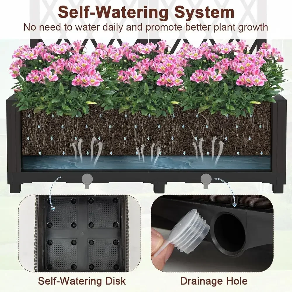 Raised Garden Beds with Trelli - Self-Watering Planter 评论和价格