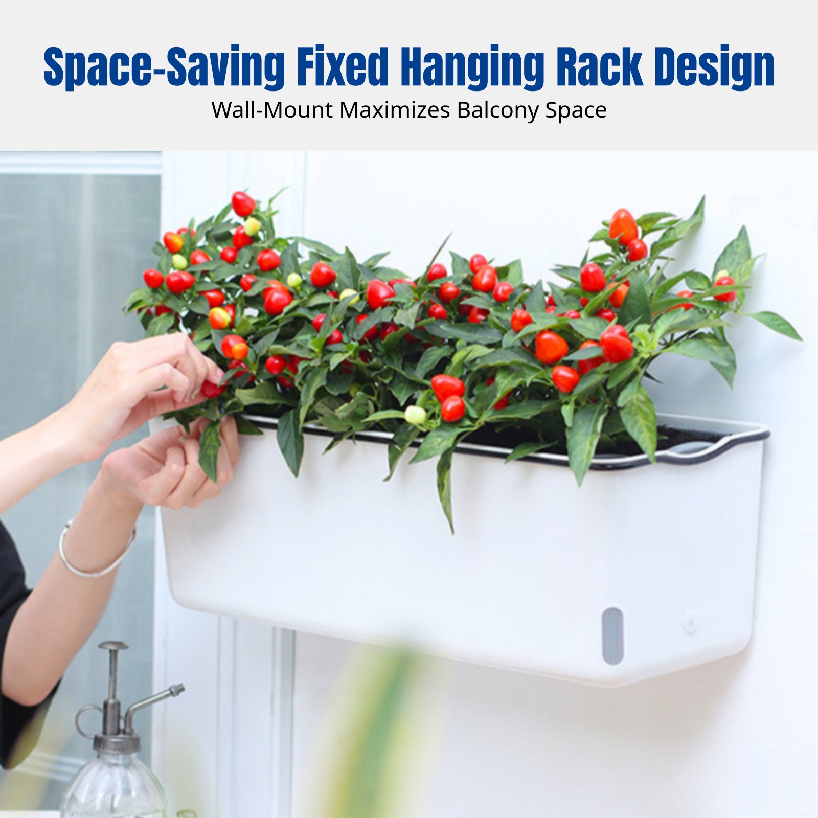 Balcony Hanging Flower Pot Rec - Self-Watering Planter 评论和价格