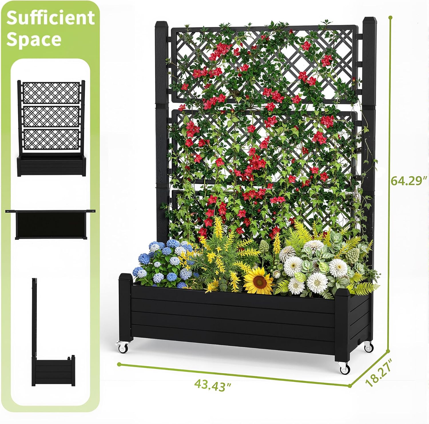 Raised Garden Bed with Trellis - Self-Watering Planter 评论和价格