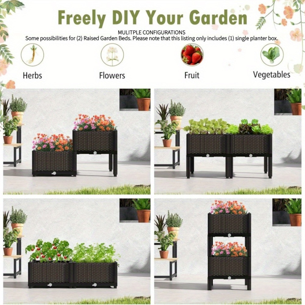 Garden Raised Bed, Elevated Fl - Self-Watering Planter 评论和价格